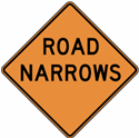 Road Narrows Construction 30"x30"