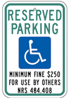 Nevada Handicapped Reserved Parking