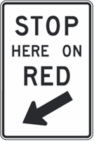 Stop Here On Red Signs 18"x24"