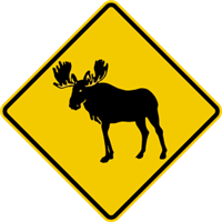 Moose Crossing Warning Signs 36"x36"