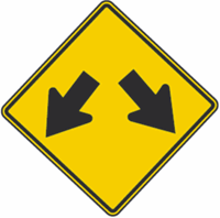 Double Lane Arrow Warning Sign 24"x24"
