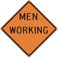 Men Working Construction Sign 24"x24"