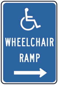 A6 A5 A4 DDA13 Wheelchair Access Ramp Plastic Sign OR Sticker