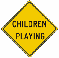 Children Playing Road Signs 24"x24"
