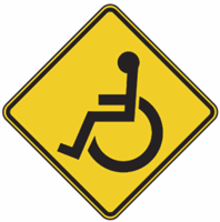 Handicap Symbol Warning Sign 24"x24"