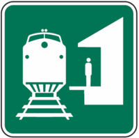 Train Station Sign 18"x18"