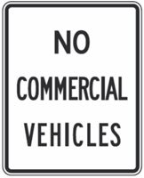 No Commercial Vehicles 18"x24"