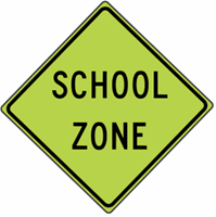 School Zone Diamond Grade Warning 24"x24"