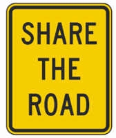 Share the Road 18"x24" - Yellow Background