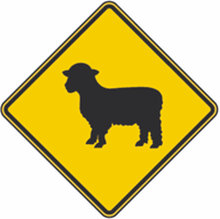 Sheep Crossing Warning Signs 36"x36"