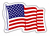 Waving American Flag Decals 3.75" x 2.56"