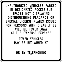 California Disabled Sign