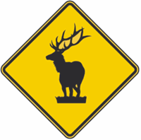Elk Crossing Warning Signs 30"x30"