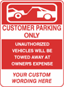Custom Customer Parking Only Signs