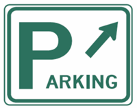 Parking with Diagonal Arrow up to Right Corner - 18"x15"