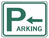 Parking with Straight to Left Arrow - 18"x12"