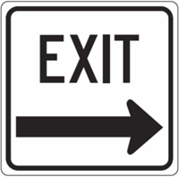 Exit With Right Arrow 18"x18"
