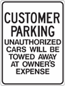 Customer Parking Sign 18"x24"