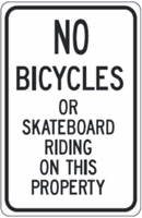 No Bicycles or Skateboard Riding