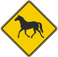 Horse Crossing Warning Signs 36"x36"