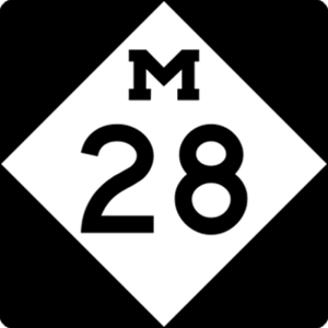 Michigan Highway Road Sign M28 UpNorth Stickers