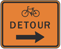 Bicycle Detour Right Construction 24"x18"