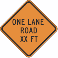 One Lane Road XX FT Construction 24"x24"