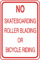 No Skateboarding Roller Blading