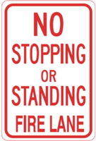 No Stopping or Standing Fire Lane