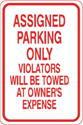 Assigned Parking Only