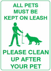 All Pets Must Be Kept On Leash