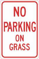 No Parking on Grass Signs