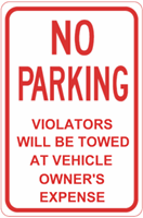 No Parking Violators Will Be Towed