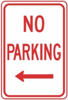 No Parking with Left Arrow