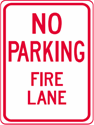 No Parking Fire Lane Sign 18"x24"