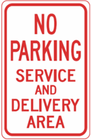 No Parking Service and Delivery Area