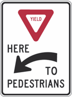 Yield Here to Pedestrian with Left Arrow 24"x30"