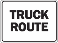 Truck Route Sign 24"x18"