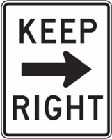 Keep Right With Arrow 18"x24"