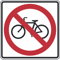 No Bicycle Sign 24"x24"