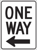 One Way With Left Arrow Sign 24"x30"
