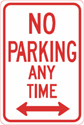 No Parking Any Time with Double Arrow