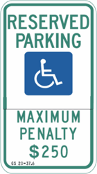 North Carolina Reserved Parking Disabled Sign