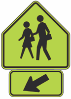 School Crosswalk Warning Assembly DG 30"x30"