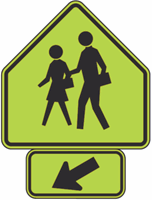 School Crosswalk Warning Assembly DG 36"x36"