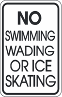 No Swimming Wading or Ice Skating