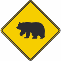 Bear Crossing Warning Signs 30"x30"