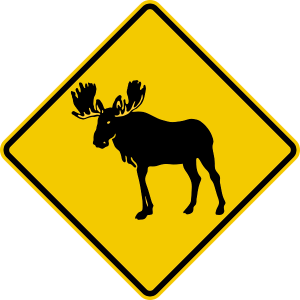 Moose X-ing Crossing Sign Sticker 