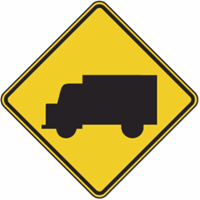 Truck Crossing Warning Road Sign 24"x24"