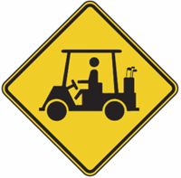 Golf Cart Crossing Warning Signs 24"x24"